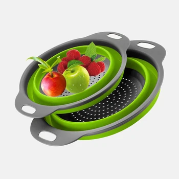 

Foldable Strainer Basket Collapsible Colander Sets Square Shape Fruit Vegetable Washing Drainer Kitchen Baskets