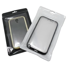 12x21cm 100PCS Zip Lock Cell Phone Case Bag Resealable Plastic Clear Pouch with Hang Hole for iPhone 8 Plus X 7 Plus Shell Pack