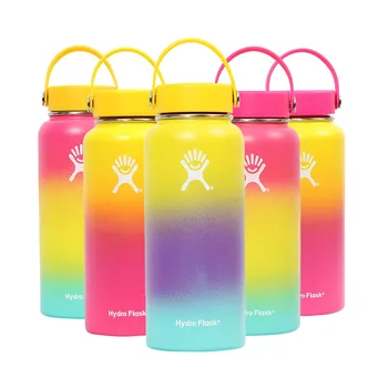 

Stainless Steel Water Bottle Hydro Flask Water Bottle Vacuum Insulated Wide Mouth Travel Portable Thermal Bottle 18oz 32oz