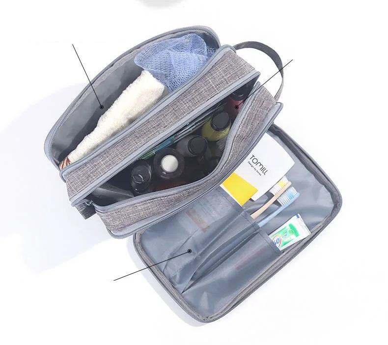 Новая двухслойная водонепроницаемая сумка-чехол для косметики с разделителем для сухого и влажного большого макияжа сумки Органайзер для путешествий функциональные туалетные сумки