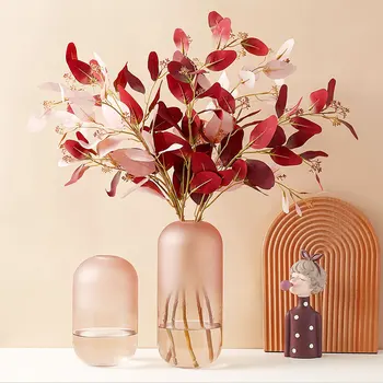 

Home Decoration Nordic Transparent Glass Vase Pink Oval Irregular Vase Living Room Bedroom Vase Decoration Home Vase Gift