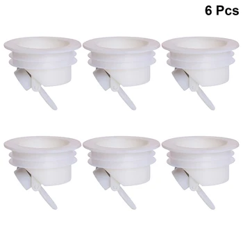 

6Pcs Drain Core Shower Floor Strainer Drain Cover Bathroom Hair Catcher Stopper for Home Hotel (White)