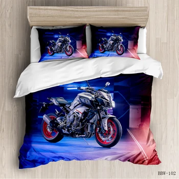 

3D Bed Motorcycle Racing Bedding Set King Size Duvet Cover Sets Single Kids Bedding for Children Adult comforter set