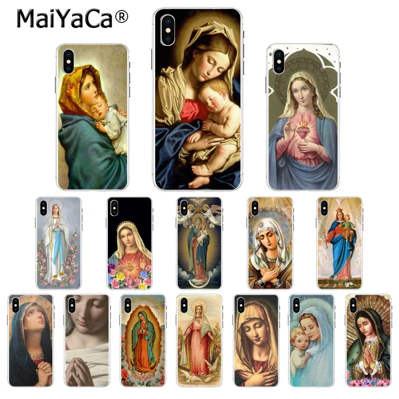 MaiYaCa Virgin Mary Christian Christmas Newly Arrived Phone Case for iphone 12 pro max SE 2020 11 8 7 66S Plus X XS 5S XR | Мобильные