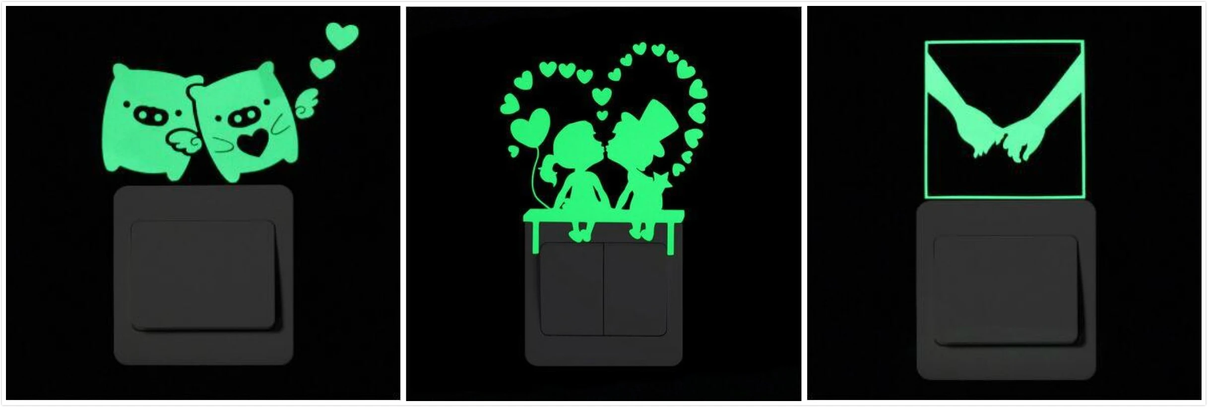 Зеленый светильник светится в темноте мультфильм сказочное животное Луна Звезда переключатель наклейки настенные декоративные наклейки для дома детская комната украшения