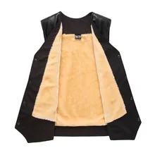 Мужской жилет из искусственной кожи среднего возраста большого размера Толстый жилет плюс бархат блуждающий торговец стойло поставка товаров