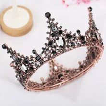 Европейский стиль роскошный барокко Ретро черный и белый с узором Корона славный невесты головной убор свадебное платье для взрослых женщин Douyi