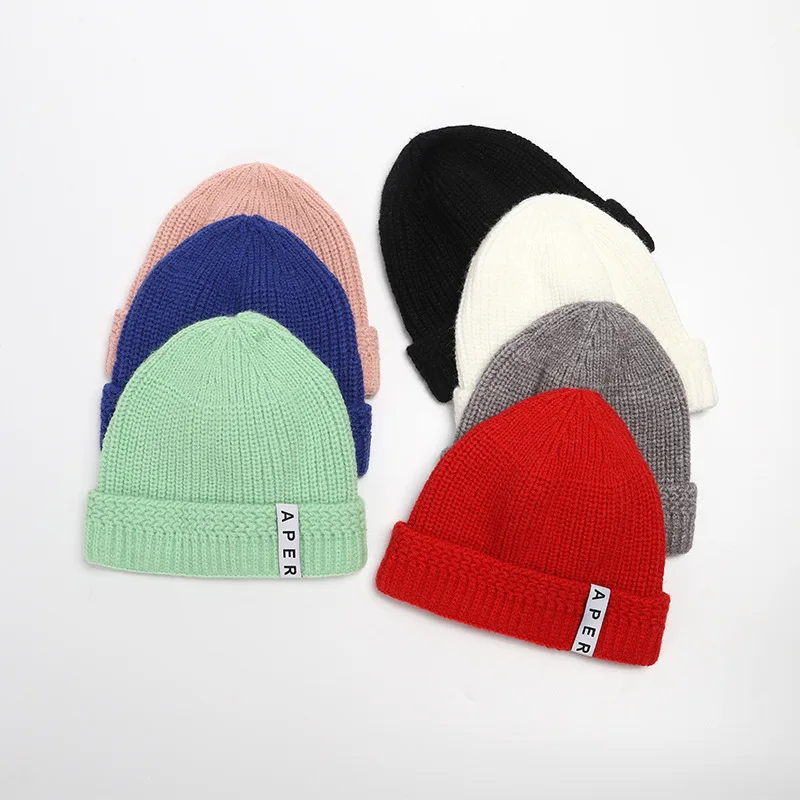 

2020 Winter Hats for Women Lovely Girl Boy Solid Color knitted Beanies Caps Female Warm Casual Hip Hop Skullies Beanies Bonnets