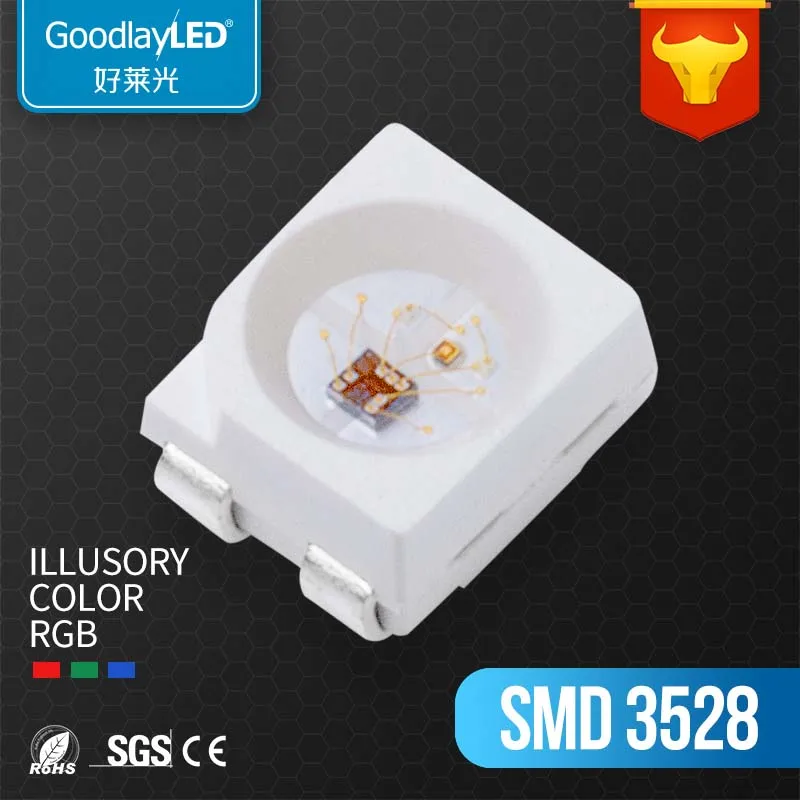 3528 Волшебная Светодиодная лампа RGB с четырьмя ножками IC magic DC5V для гонок |