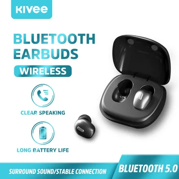 

KIVEE TWS Bluetooth Wireless Earphones HIFI Mini Headset In-ear Sports Headset Support iOS/Android Phone Call With Charging Case