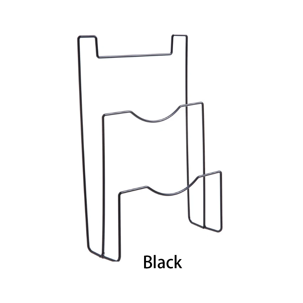 Стойка для досок, полка для крышек, полка для крышек, подвешиваемый держатель для двери, металлическая подставка, поддон, сушилка для полотенец, Органайзер - Цвет: Черный