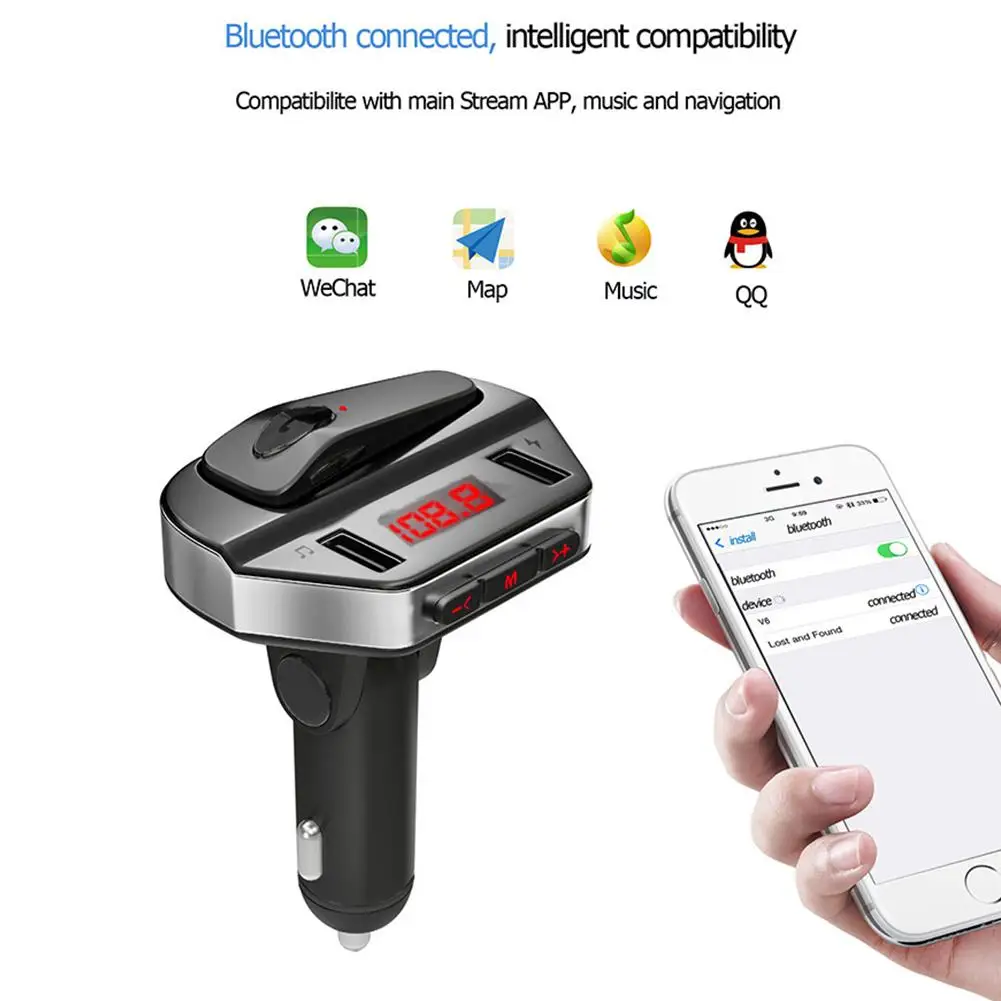 Yiwa Автомобильный Bluetooth MP3-плеер двойной USB Смарт Быстрая зарядка