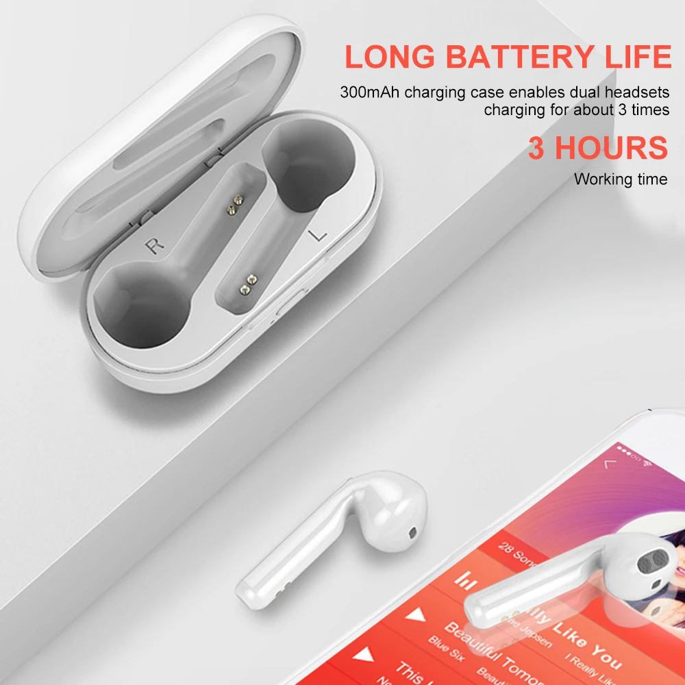 L8 TWS Wireless Earbuds True Wireless Earbuds BT5.0 in-Ear TWS Earphones Auto-Pair Wireless Headsets with Mic for iPhone Huawei