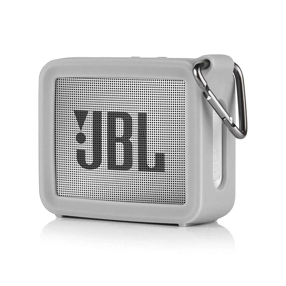 Портативный силиконовый чехол, защитный чехол для путешествий, мягкий силиконовый чехол для хранения, аудио чехол для JBL GO 2 GO2 Bluetooth колонки - Цвет: Серебристый
