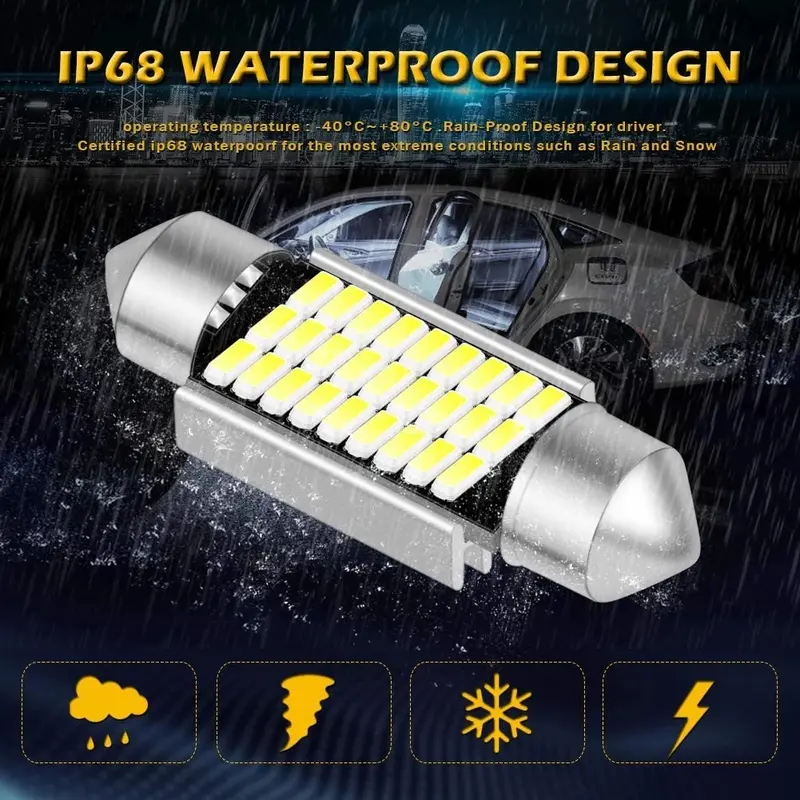 2/6PCS Car LED Bulb Canbus C10W C5W LED Festoon 31mm 36mm 39mm 41mm No error 12V 6000K White Auto Interior Dome Reading Light - Image 4