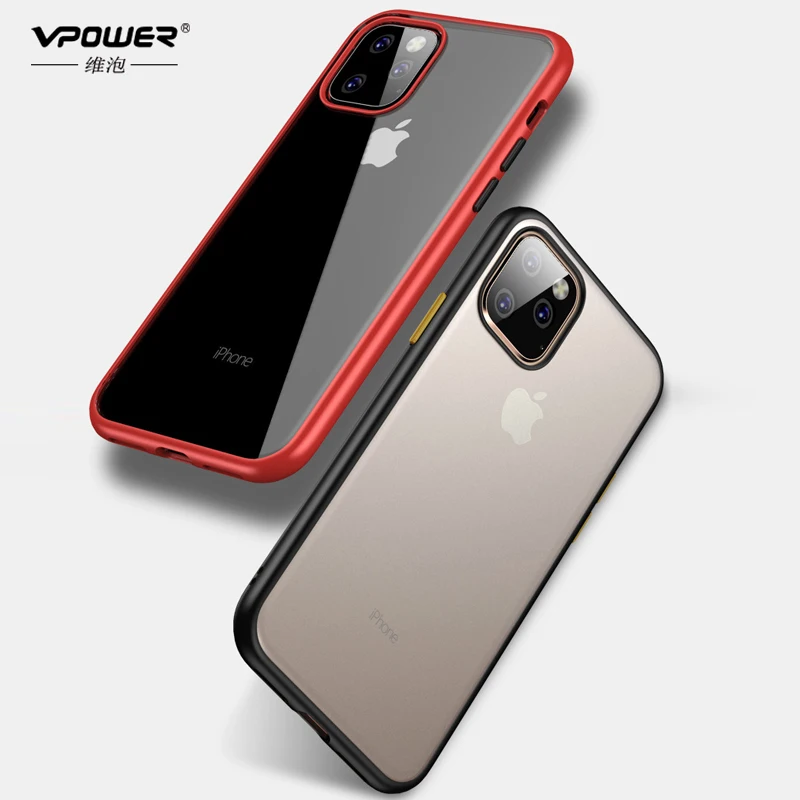 Для iPhone 11 Pro Max 2019 чехол Vpower Ультратонкий прозрачный пластик + Силиконовые
