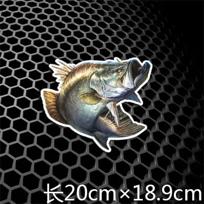 Белая приманка на окуня Weever Bass, наклейки для автомобиля, наклейки для рыбалки, авто, оконный хвост, рыбный бак, автомобильный стиль, 3 м - Название цвета: H8087 200x189mm