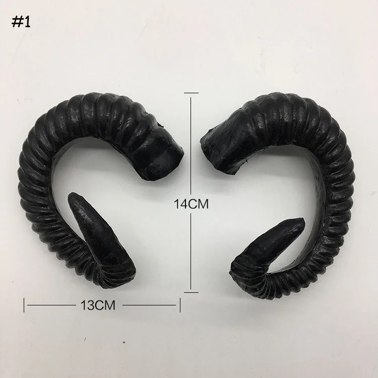 Ручной работы овечьи рога головные уборы черный Моделирование Пластиковые козы Рог искусственный Хэллоуин реквизит Рождество navidad