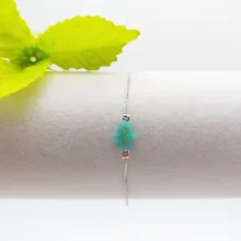 1 шт./лот) синтетический 8x10 мм зеленый опал Хамса опал браслет из стерлингового серебра 925 пробы для женщин/девушек