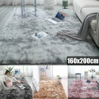 

160x200cm Soft Carpet Tie-Dye Art Fluffy Rugs Gradient Color Area Non-slip Floor Mats For Living Room Bedroom Home Decoration