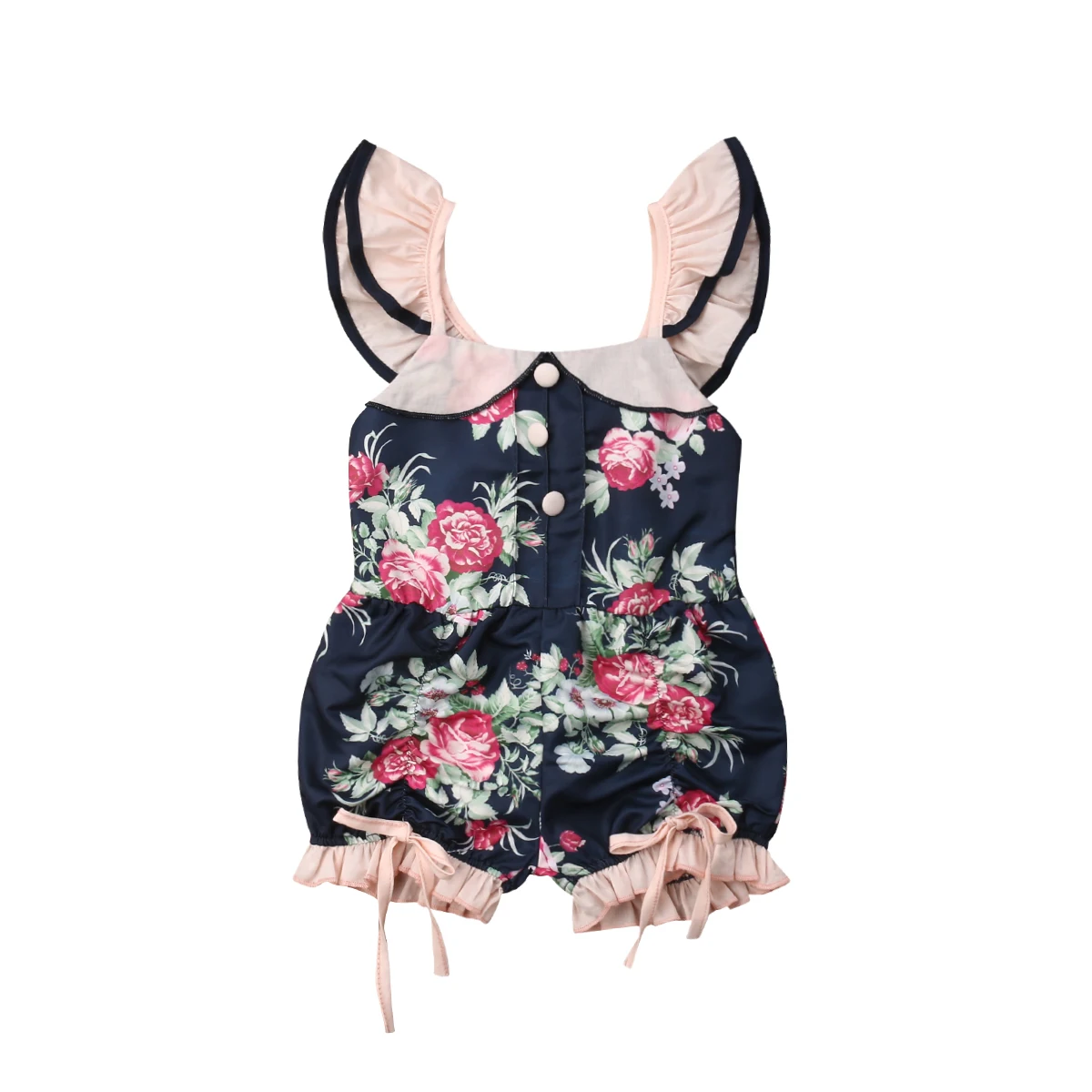 sleeveless floral ruffle romper baby girl jumpsuit one piece rompers toddler kids girl clothes