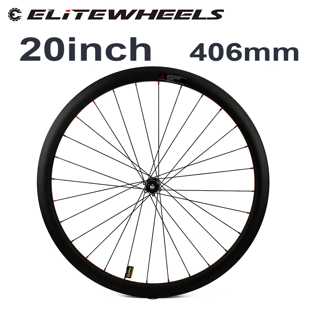 - ELITEWHEELS 20inch 406mm Disc Brake Carbon Wheelset Novatec D791D792 Hub 20 Inch 30 38 45mm Clincher Carbon Rims For Cycling