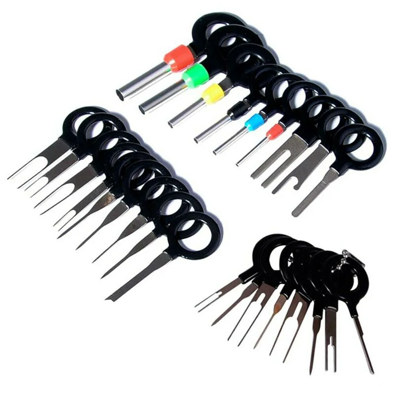 

Lcyonger 70Pcs/Lot Car Pin Needle Retractor Pick Electrical Wire Puller Tools Plug Terminal Removal Tools Stainless Steel