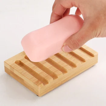 

1pc Handmade Bamboo Soap Dish Tray Case Bathroom Storage Soap Box Kitchen Bath Clean Shower Holder Soap Dish