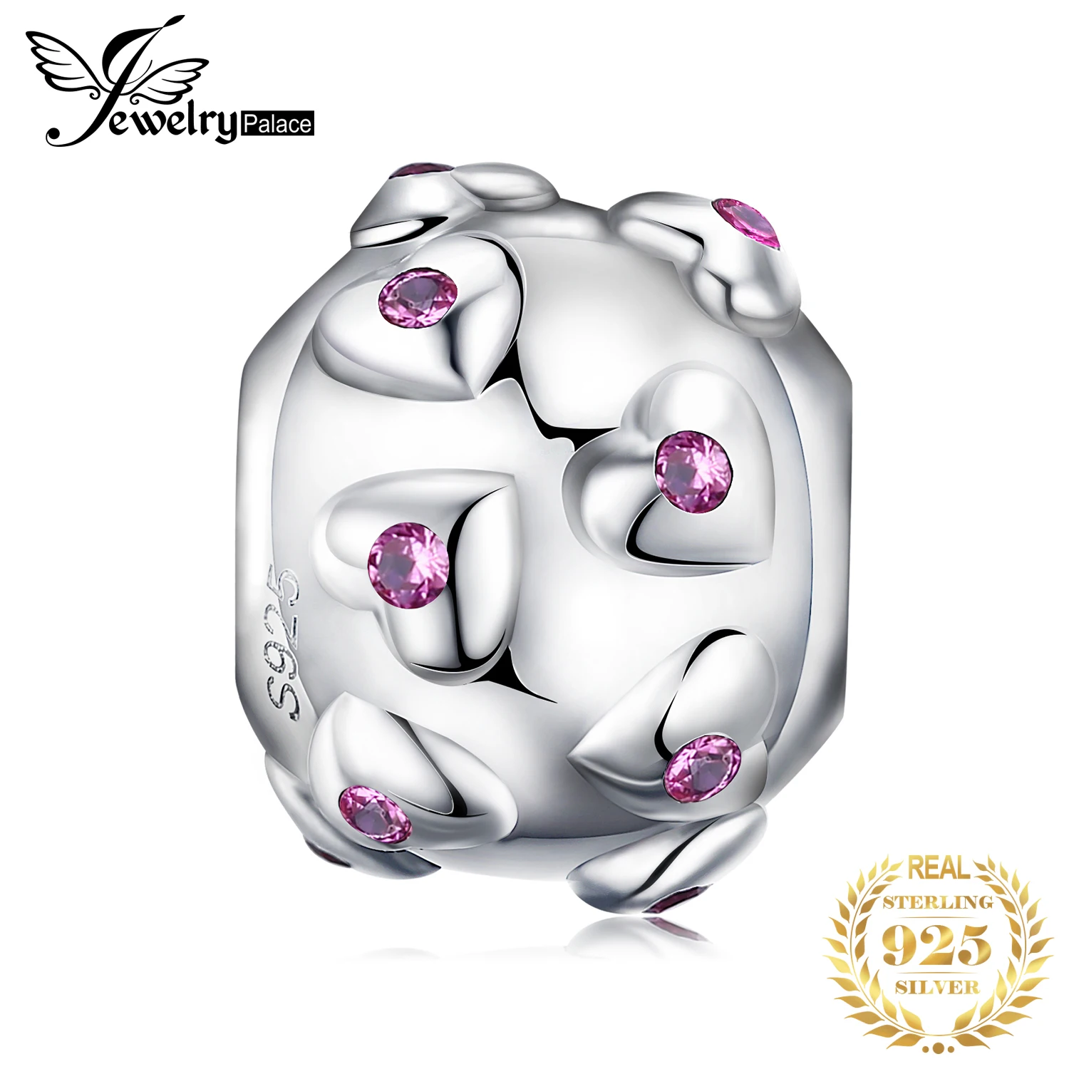 

JewelryPalace Dainty Heart 925 Sterling Silver Bead Charms Silver 925 Original For Bracelet Silver 925 original Jewelry Making