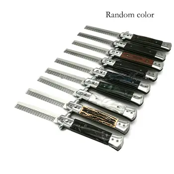 

Automatic Stainless Steel Spring Comb Pet Comb Practice Training Knife Folding Comb Spring Jump Comb / Pocket Comb