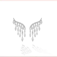 B315A лучшие новые серьги-гвоздики с крыльями ангела и кубическим цирконием для женщин JP25