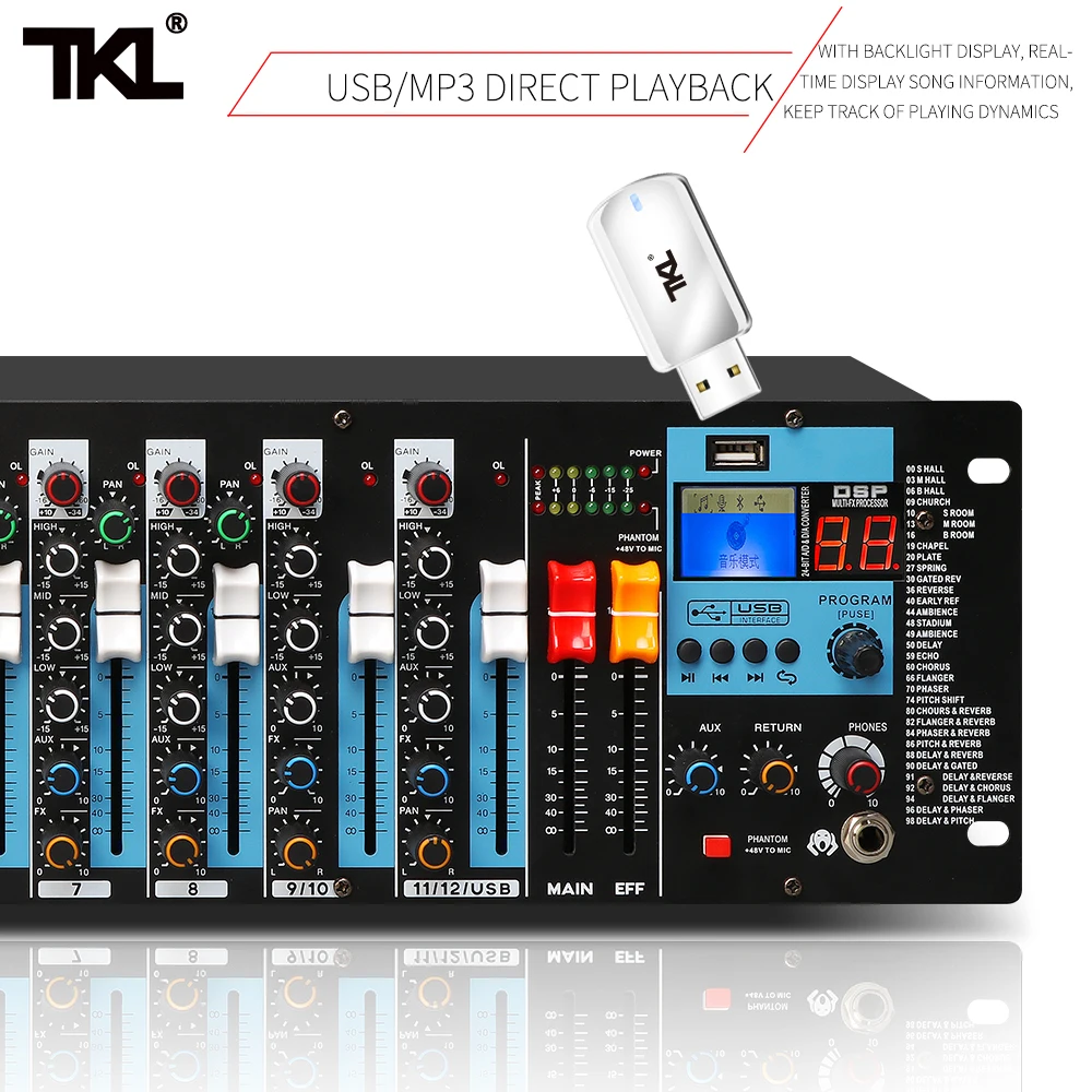 TKL Professional Audio Rack Mixer 12 channels