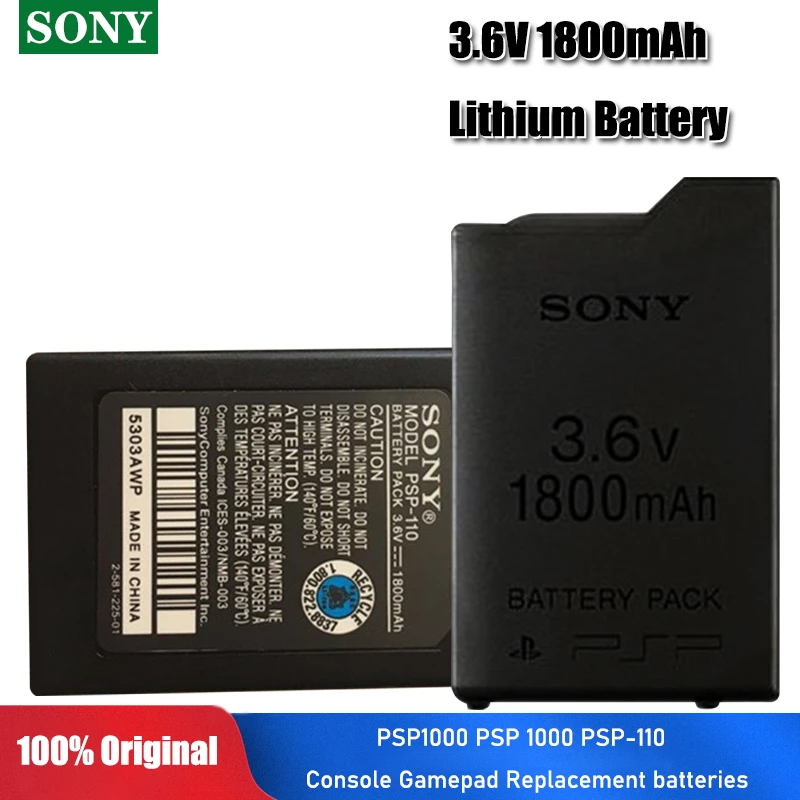 Аккумуляторная батарея Sony 3 6 В для PSP-110 PSP-1001 PSP 1000 FAT PlayStation Portable консоль |