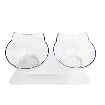 

Cat Double Bevel Bowl Non-slip pet cat pot Cat and dog rice bowl protection spine pet bowl Food Storage Bowl 1 pcs