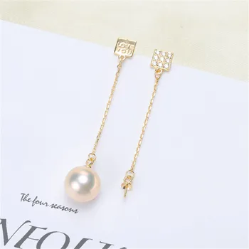 

HOT High Quality S925 Sterling Silver Stud Earrings Settings DIY Pearl Earring Hooks Findings Women's Jewelry Making Accessories