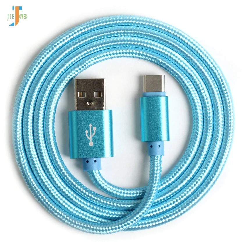 300 шт/лот usb type C кабель для синхронизации данных для huawei P20 для Samsung Galaxy S8 S9 type C USB 3,1 нейлоновый зарядный кабель