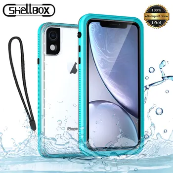 

Shellbox Waterproof Phone Case for iPhone XR Transparent Shockproof Dustproof Underwater Swimming Cover for Apple XR Phone Coque