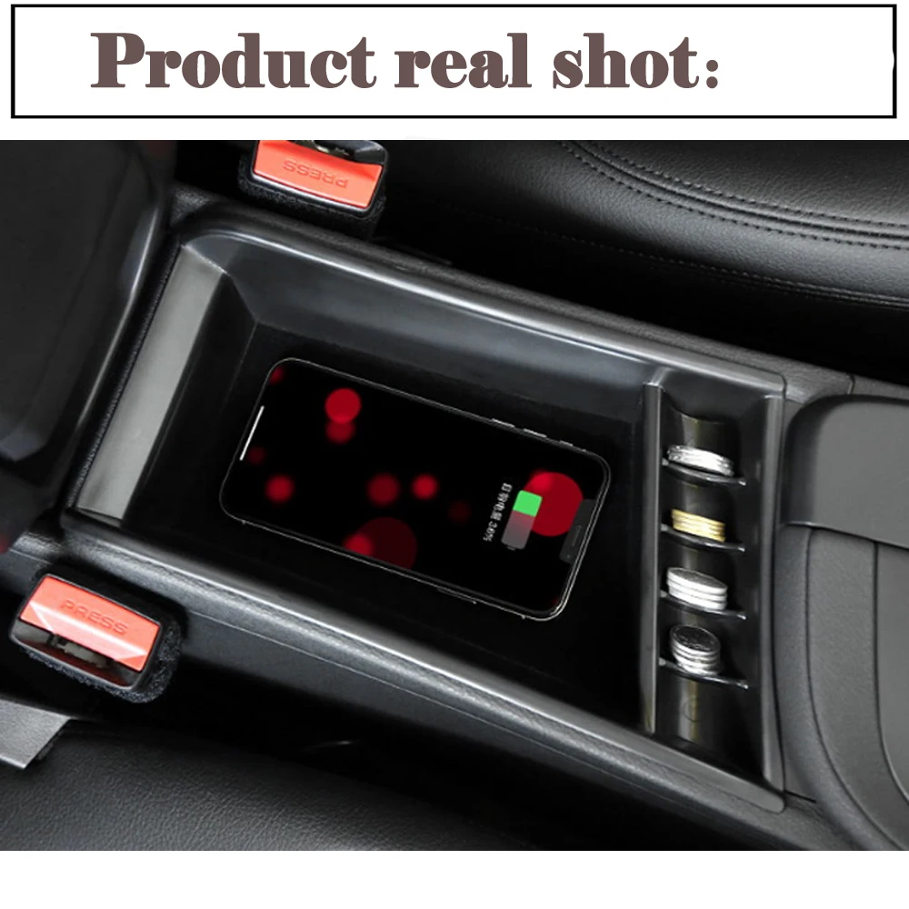 For BMW QI Wireless charger Smart Wireless charging Phone Holder Storage Box for X1 X2 F48 F39 2015~2020