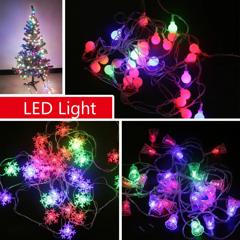 

4M 28 LED Lights Christmas Tree Snow Star Bulbs Led String Fairy Light Xmas Party Wedding Garden Garland Christmas Decorations