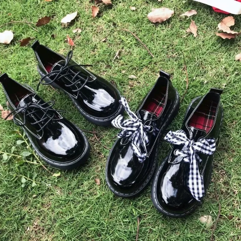

British Style Womens Derby Shoes Female Footwear Square Toe Patent Leather Ballet Flats Loafers With Casual Preppy Z15-53