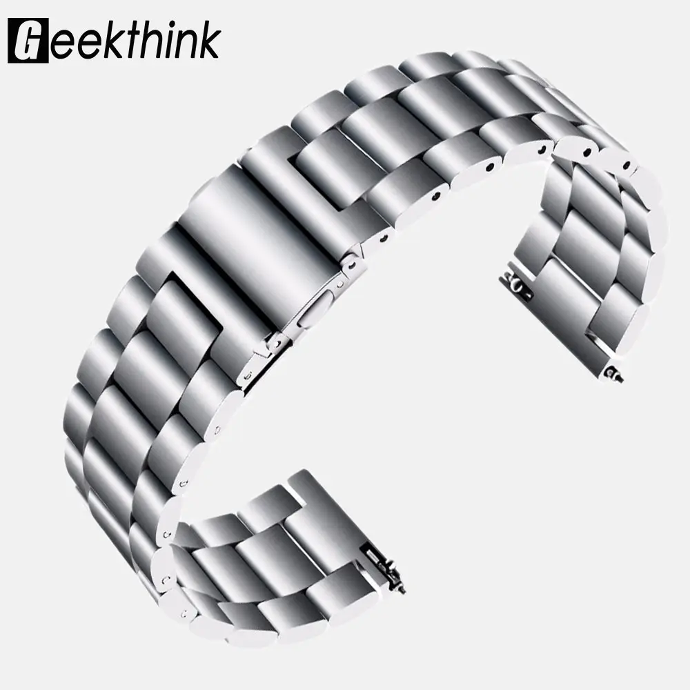 Ремешок для часов из нержавеющей стали 18 мм 22 20 ремешок Samsung Galaxy Active 2 40 44 Gear S3 huawei