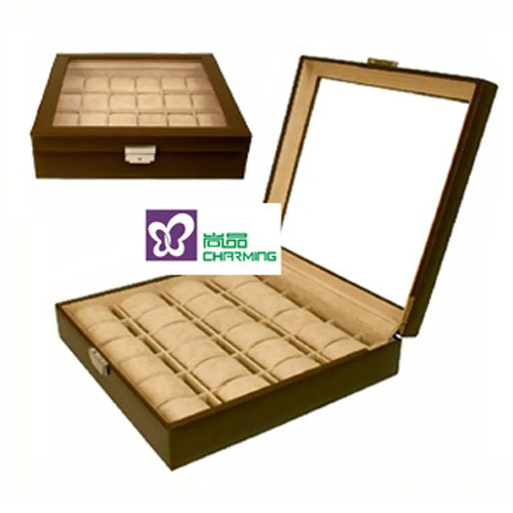 

Exquisite Fashion Watch Display Box 24-Bit Watch Display Box 24 Lattice Watch Box Leather Watch Storage Box
