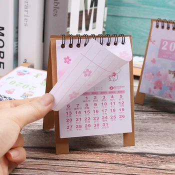

1PC 2020 Drawing Desktop Paper Calendar Mini Multi-function Scheduler Table Planner Notebook Office Desk Cartoon Calendar