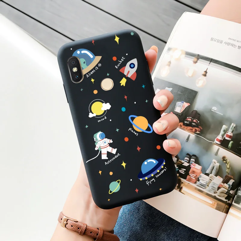 TPU Shell Black Soft For XIAOMI Redmi S2 Case Silicone Matte Fundas For Redmi S2 Case Personality Cute Cartoon Phone Case Cover leather phone wallet Cases & Covers