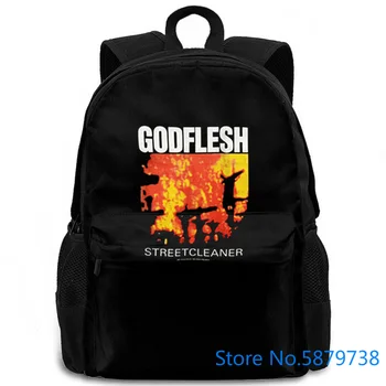 

Godflesh Streetcleaner Black Hipster Homme New Brand- White Style women men backpack laptop travel school adult