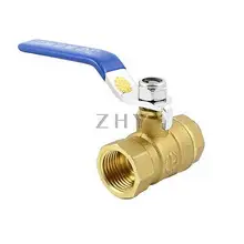 Женский 1/" PT нарезной синий рукоятка рычага латунный шаровой клапан