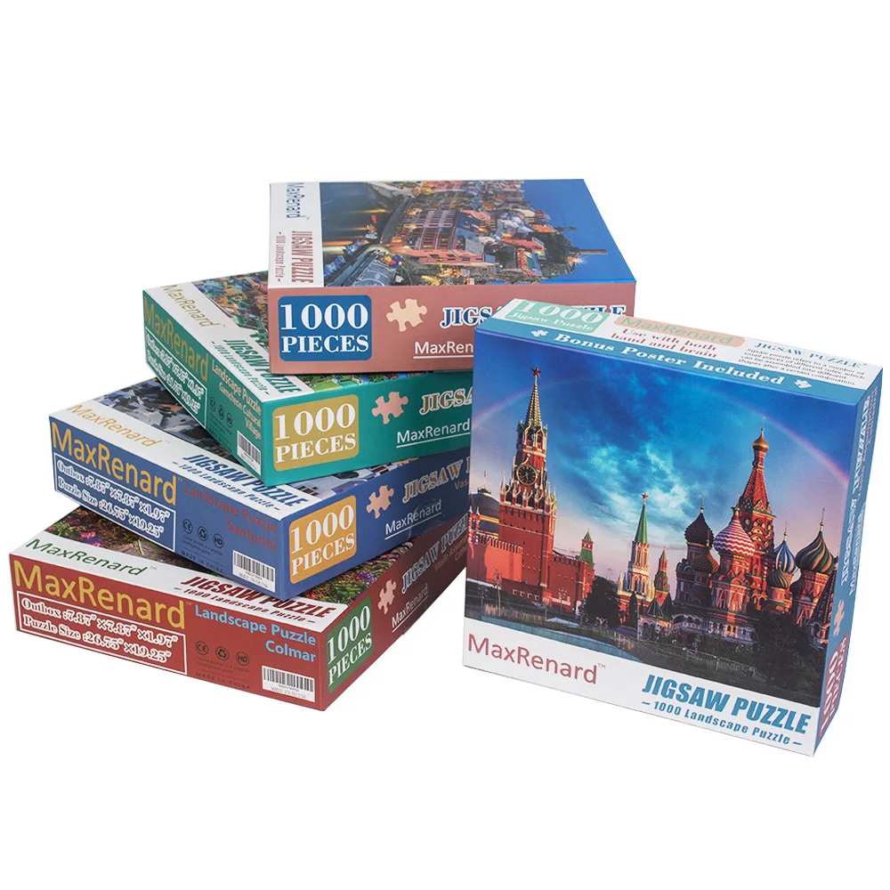 World famous architectural landscape ,The Paper puzzle 1000 pieces ersion paper  jigsaw puzzle adult children's educational toys