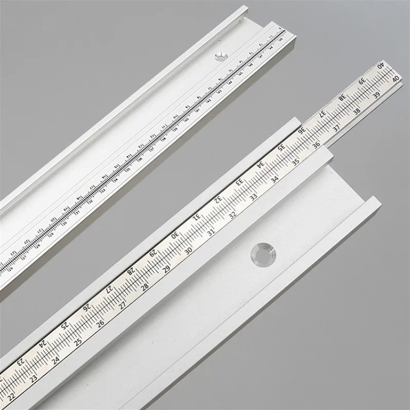 Rail En T Aluminium 30mm + Curseur Coulissant - Longueur 450mm - Rouge - Pour Table De Sciage, Fraisage, Bricolage