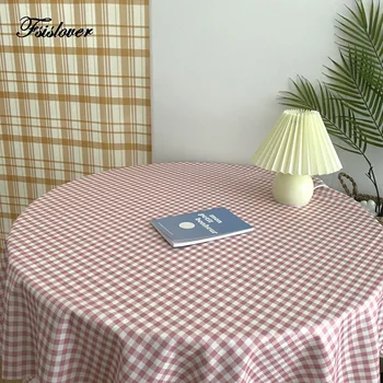 

FSISLOVER Deco Plaid Table Cloth Cotton Tablecloth Round Tablecloths Dining Table Cover Obrus Tafelkleed mantel mesa nappe
