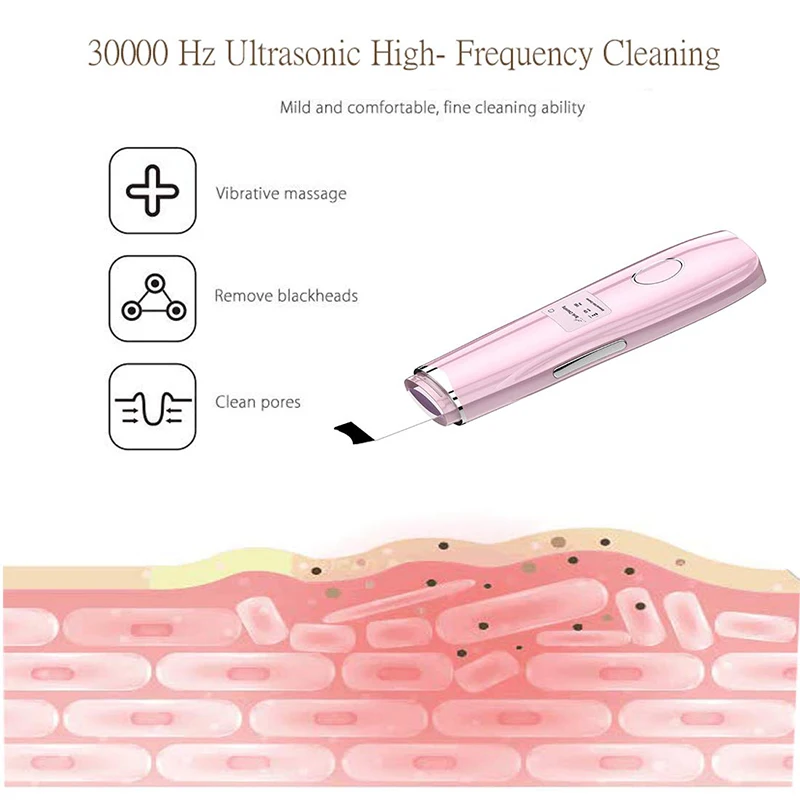 EMS ультразвуковая щетка для кожи глубокий аппарат для чистки лица пилинг Лопата для лица очиститель пор машина для чистки кожи